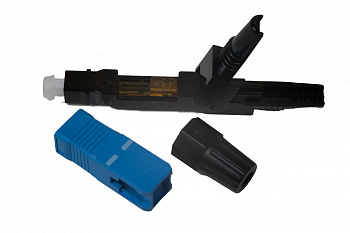 Бесклеевой быстрый Fast-коннектор SC/UPC (синий)